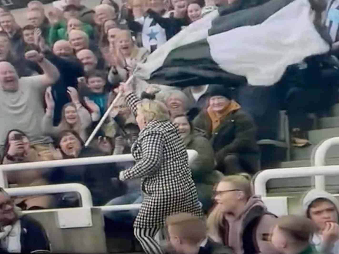 Celebrating the Elderly Lady Who Stole the Show with a Newcastle Flag in Hand