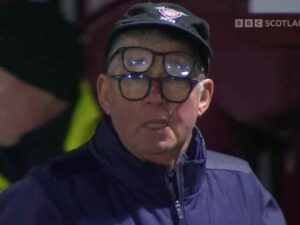 See Arbroath Coach John Young Rocking Double Glasses For A Unique Look