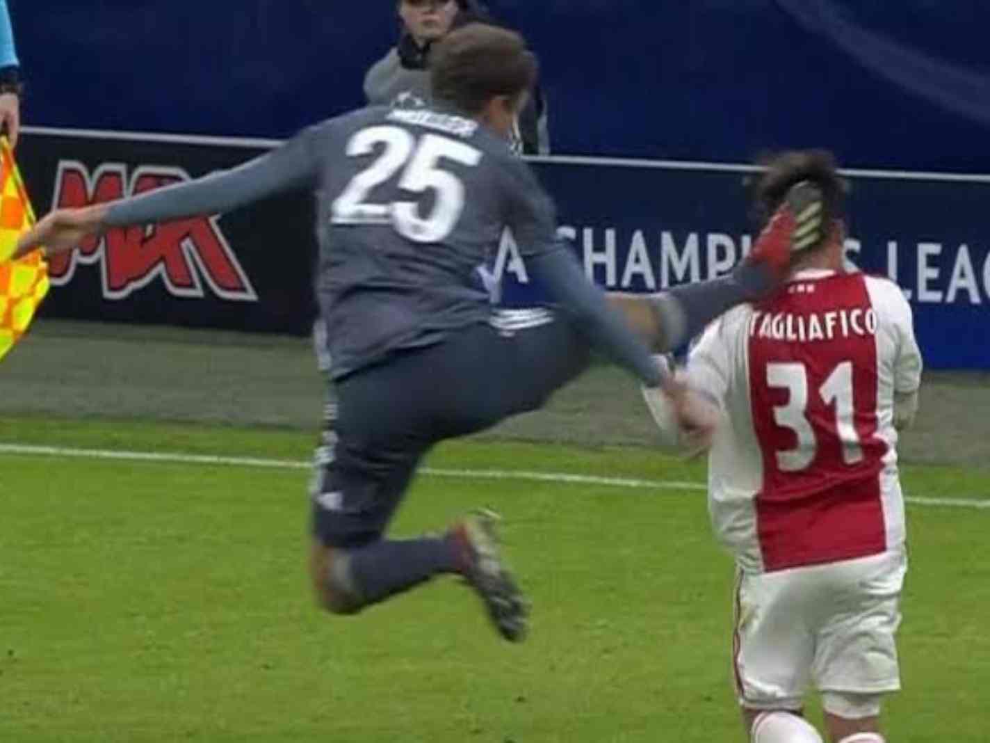 Nico Tagliafico Proves He’s Got A Sense of Humor About That Thomas Muller Head-Kick Incident