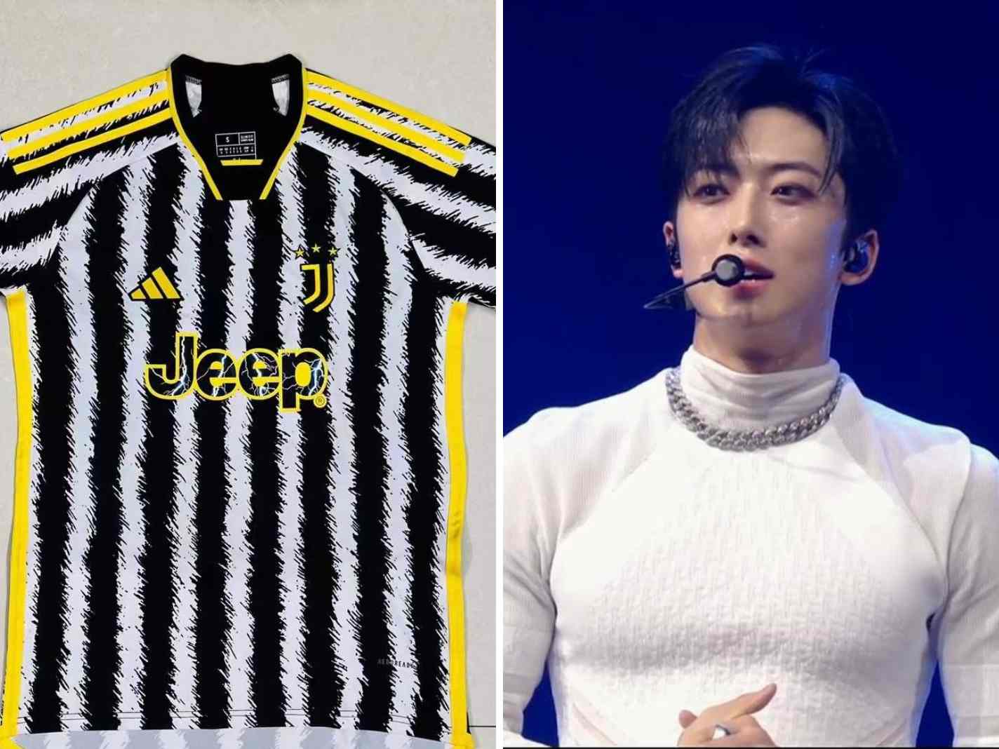 Look: K-Pop Star Fuma Rocks 23/24 Juventus Home Kit for Photoshoot