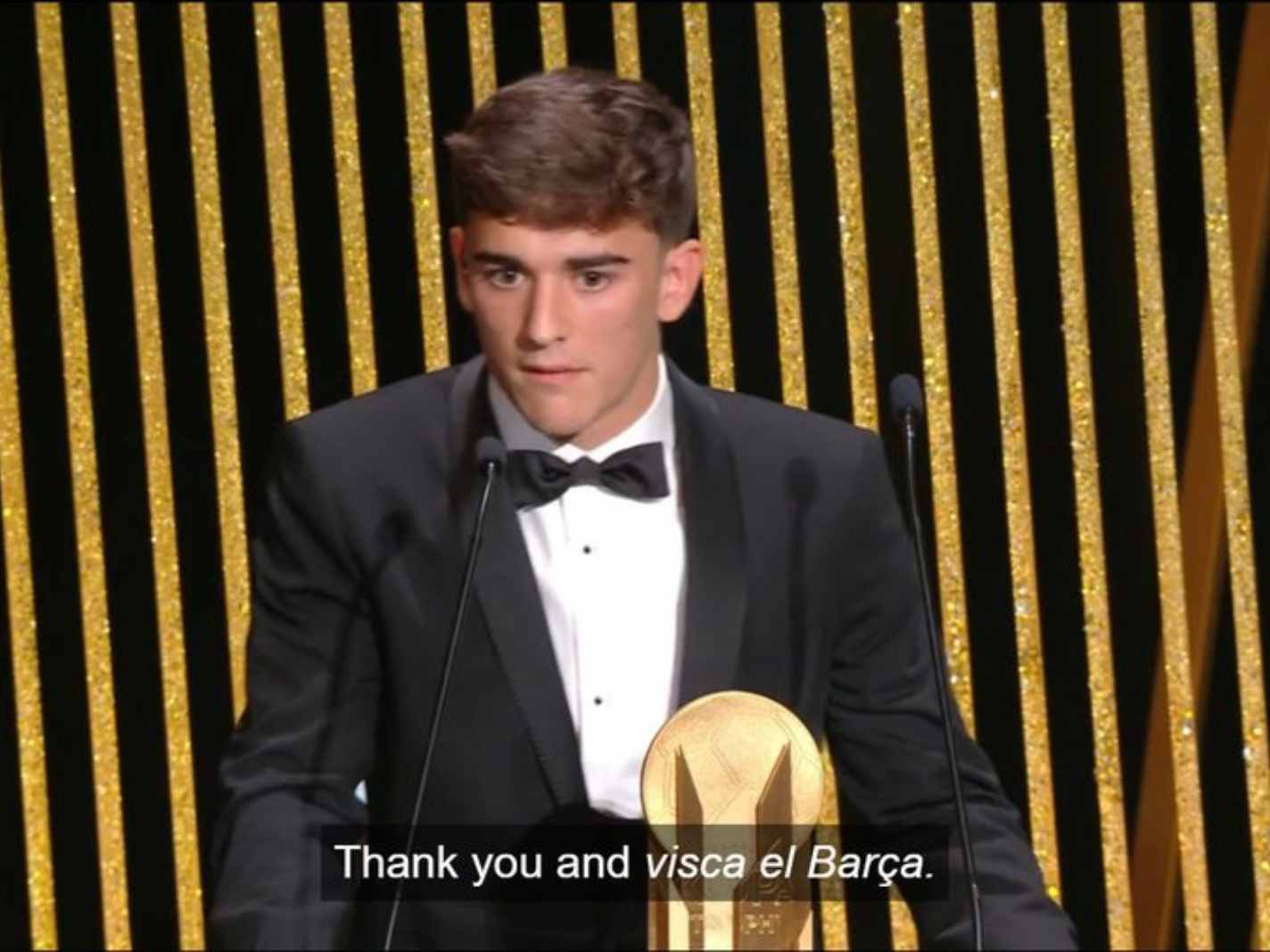 Fearless: Gavi Ended his Ballon d’Or Speech with Visca El Barca Against Advice 