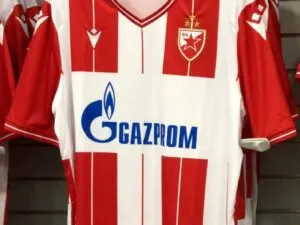 Red Star Belgrade kit with Gazprom logo