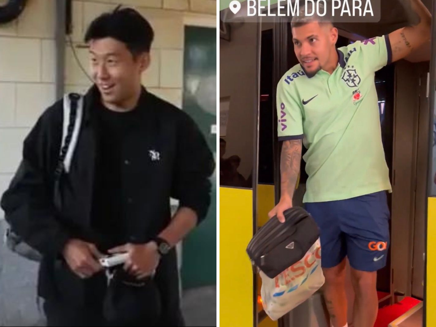 Son Heung-Min and Bruno Guimaraes Keeping it Real with a Train Ride and Tesco Bag