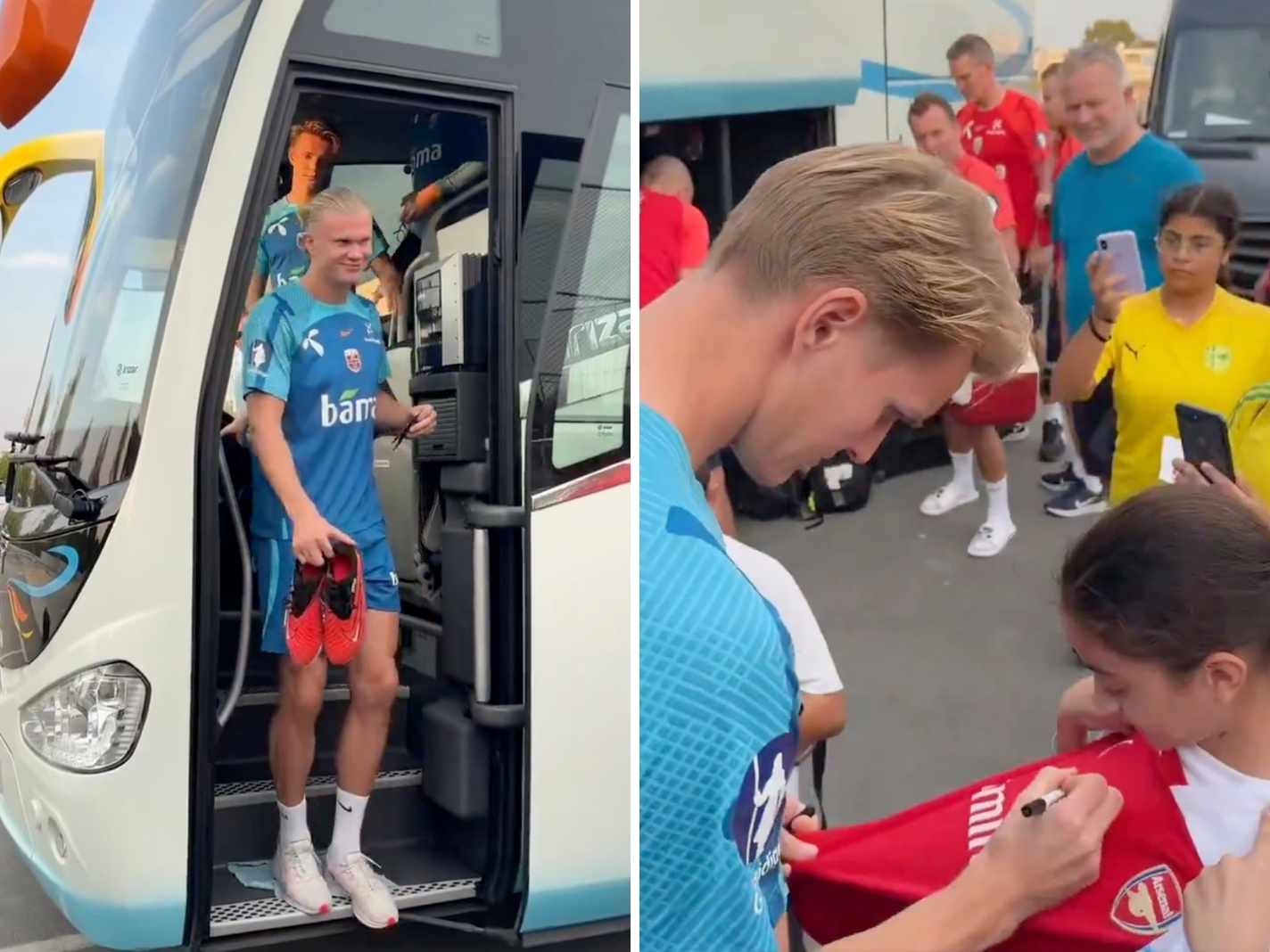 Erling Haaland Realises How Small Man City is Compared to Arsenal after Norway Fans Pick Martin Odegaard for Autographs