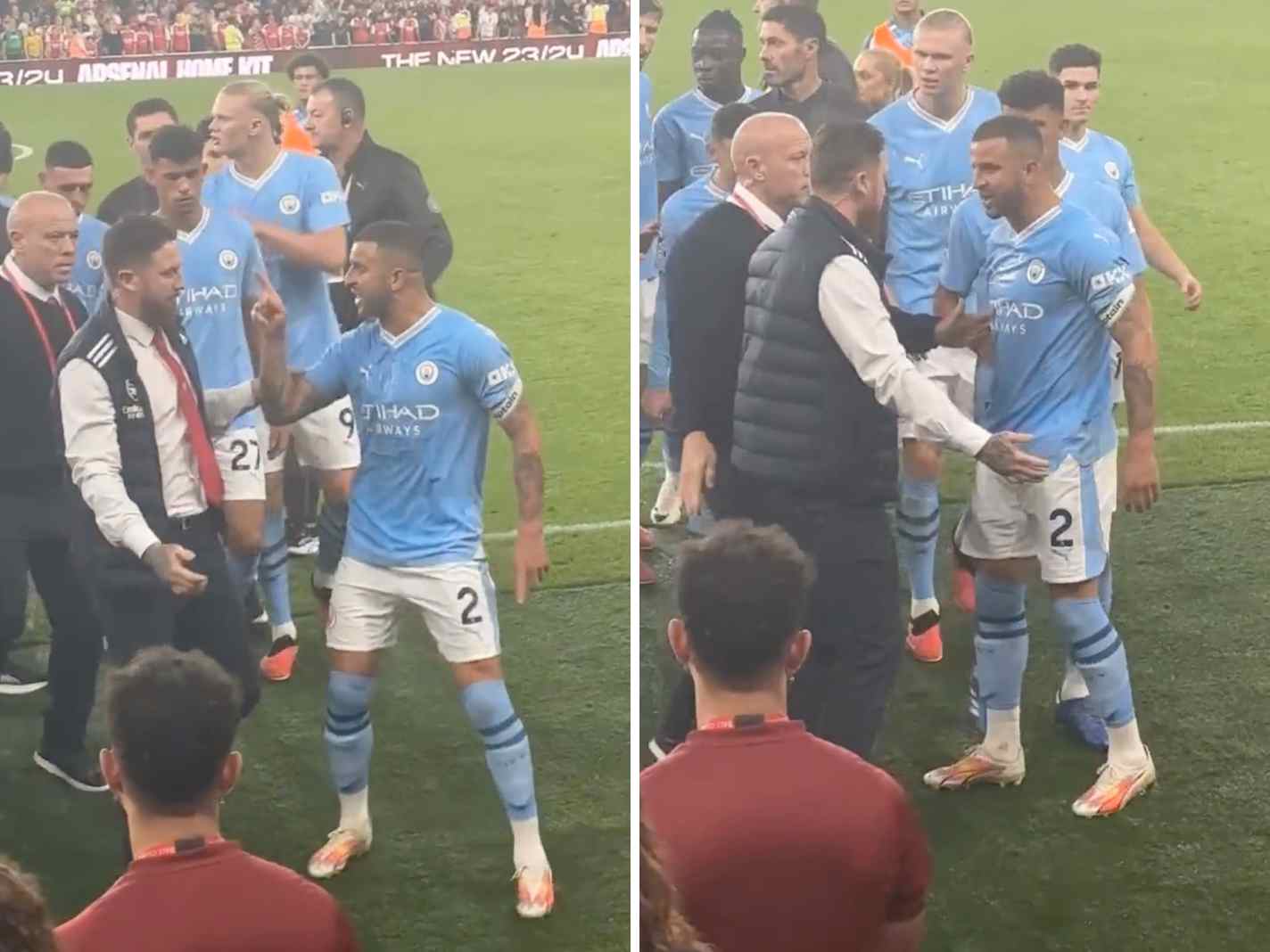 Arsenal Security Guard Refuses to Back Down Against Kyle Walker