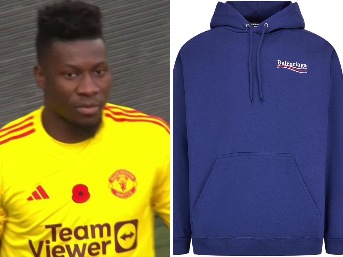 Andre Onana is obsessed with this blue Balenciaga hoodie