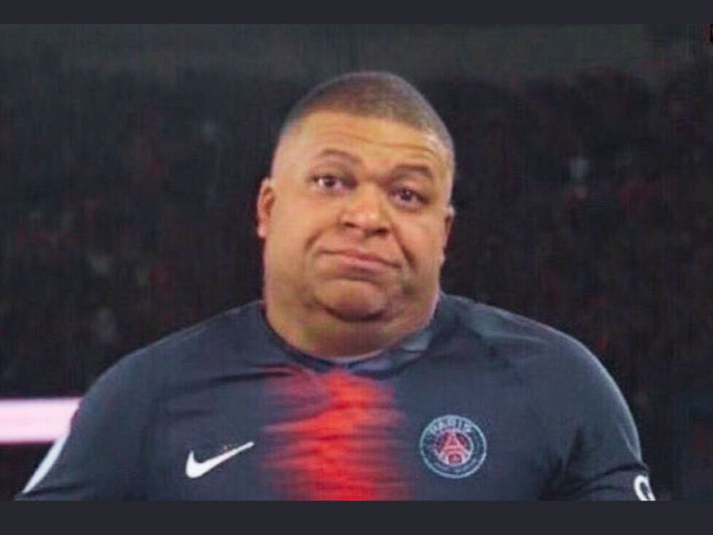 Edited image imagines what Kylian Mbappe would look like if he was fat
