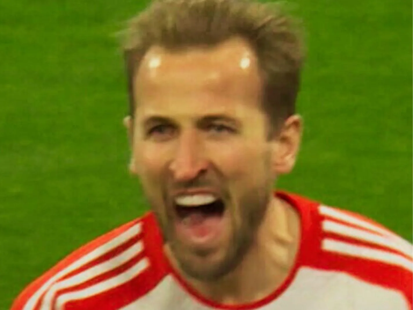 Harry Kane celebrating a goal in Bayern Munich kit