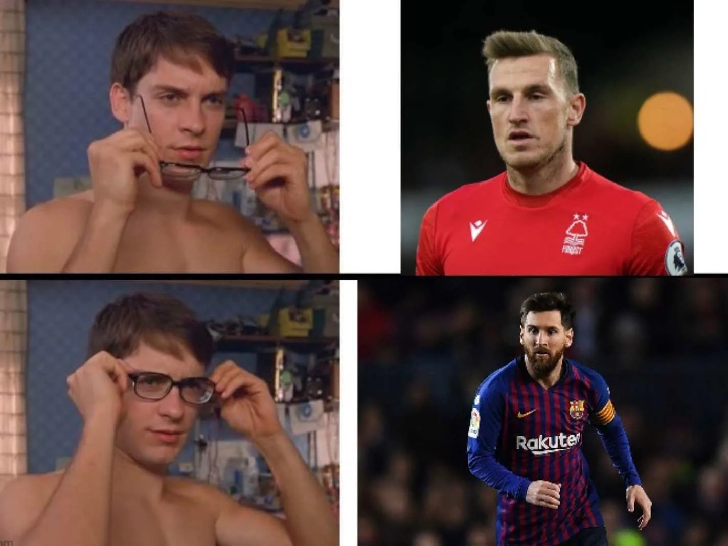 Meme comparing Chris Wood with Lionel Messi after his Hattrick against Newcastle United