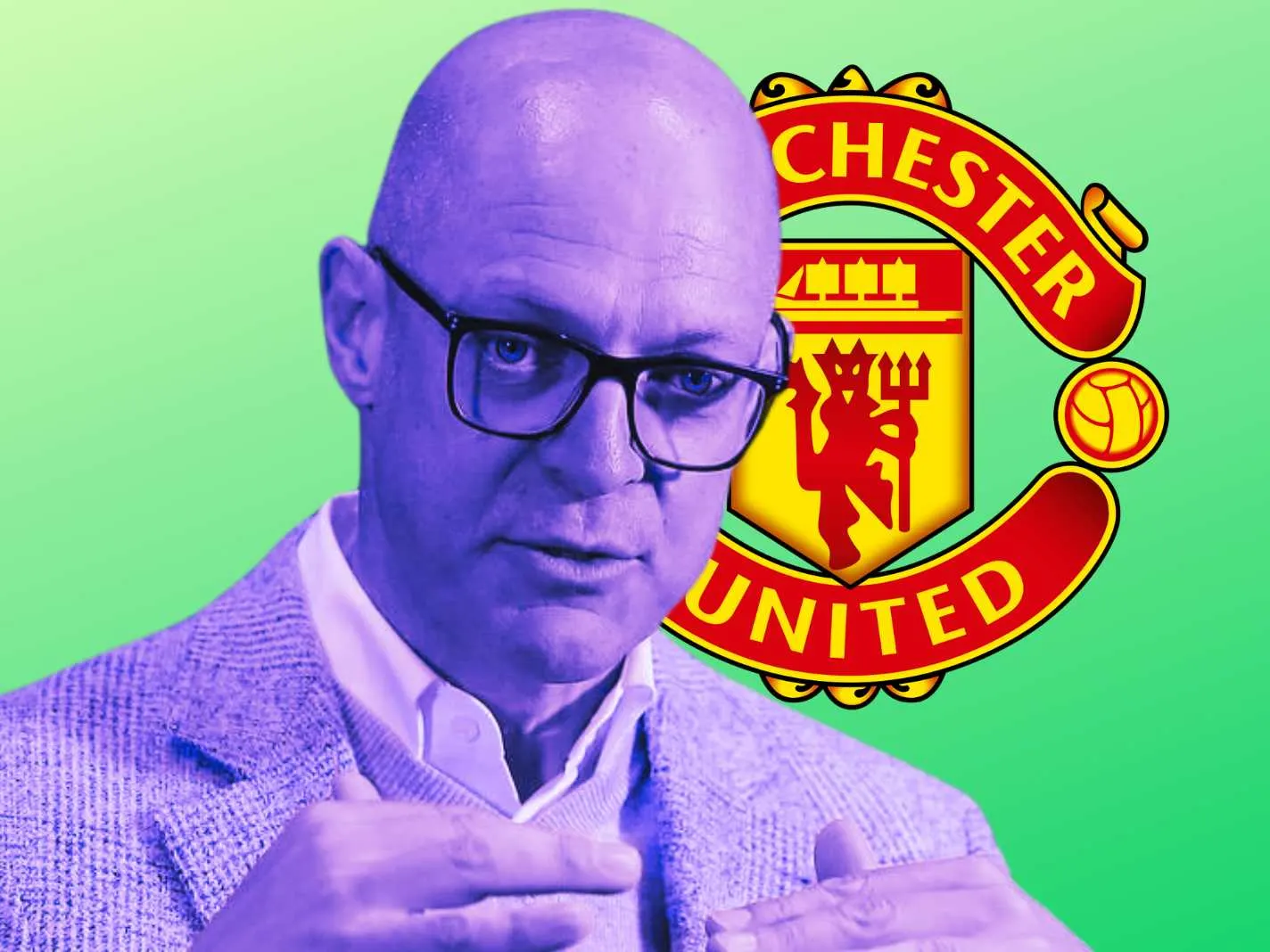 Sir Dave Brailsford and Man United logo in the background