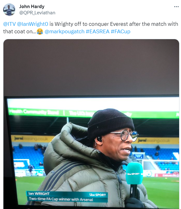 Ian Wright Wears Ginormous Adidas Coat For FA Cup Fixture – Here's