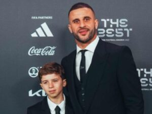 Kyle Walker with his 11 yo son at FIFA Best awards