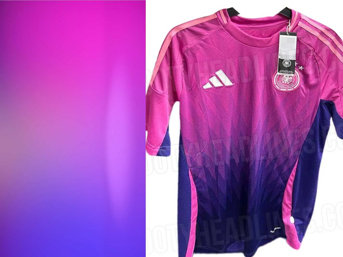 Leaked Germany Away Kit for Euro 24 in pink and purple