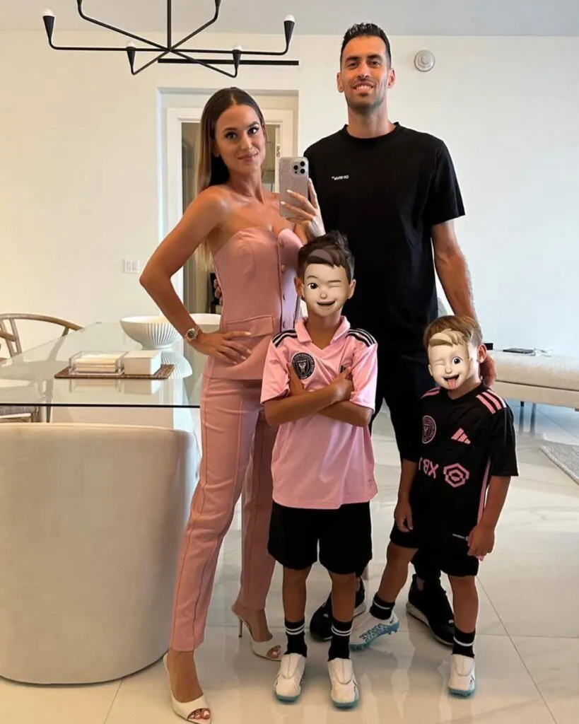 Get to Know Sergio Busquets with Wife Elena Galera and their two kids