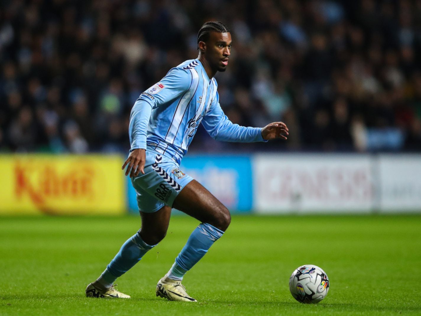 Haji Wright of Coventry City in action during the Sky Bet Championship match Coventry City vs Preston North End at Coventry Building Society Arena, Coventry, United Kingdom, 23rd February 2024 (Photo by Gareth Evans/News Images)