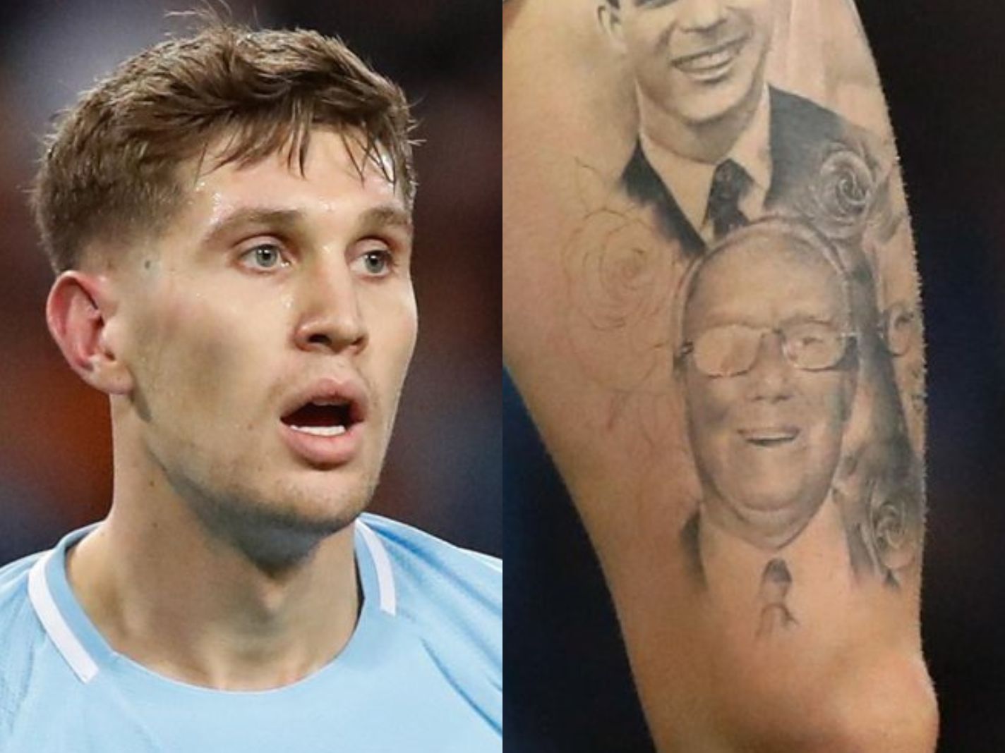 Fans Puzzled Over Faces John Stones Has Got Tattooed on His Thigh