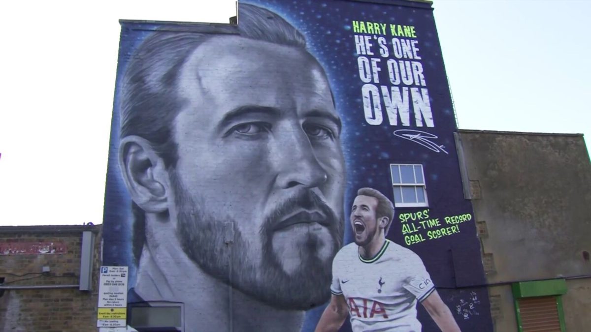 Kane's mural was reportedly removed after he left Tottenham to win trophies