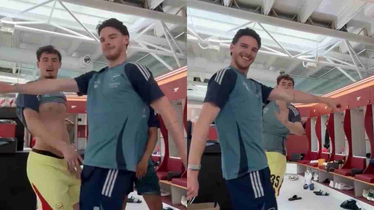 Declan Rice And Rapper Friend Declan Rice Goes Viral Dancing To Song By Footballer Noa Lang At Colney ...