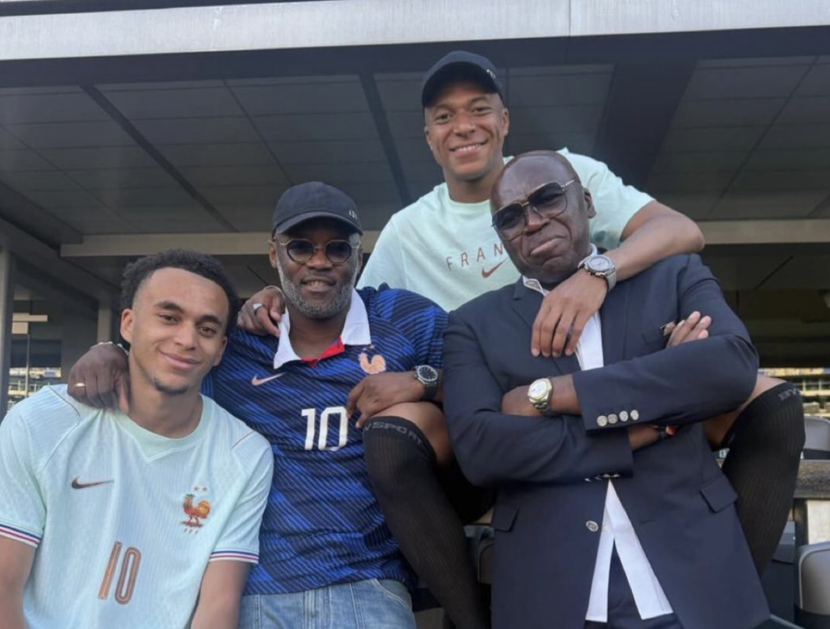 Kylian Mbappe with his family